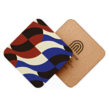 Kinetic Rust and Blue Coaster Set