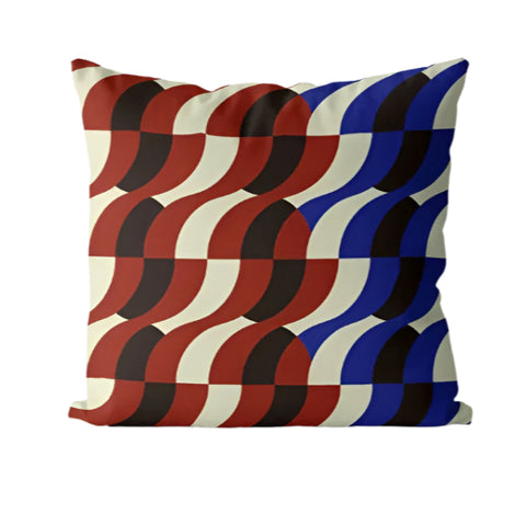 Kinetic Rust and Blue cushion
