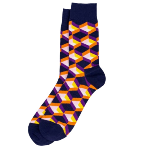 Socks Retro Optic purple and orange