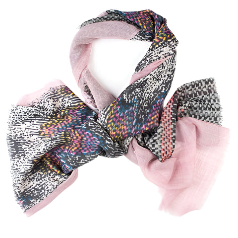 Neutral feather print Scarf by Kapre