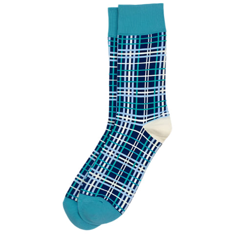 Socks Retro Check Blue