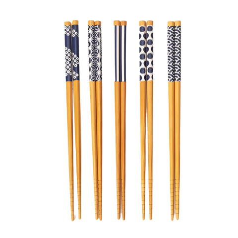 Japandi blue chopsticks (set of 5)