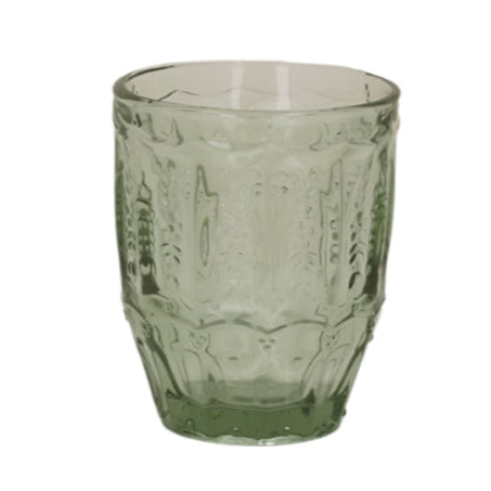 Decorated Glass Green Tumbler