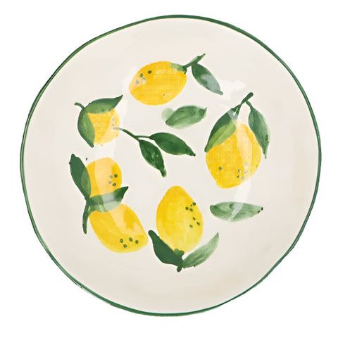 Large  Lemon Decorated Bowl