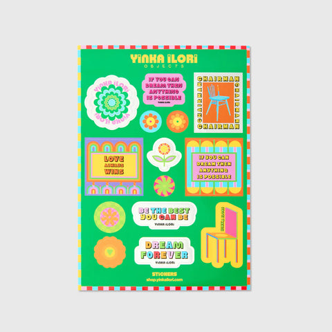 Kaleidoscopic Blooms Stickers by Yinka Ilori