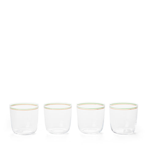 Halo Glass Set in Green/Brown - Set of 4