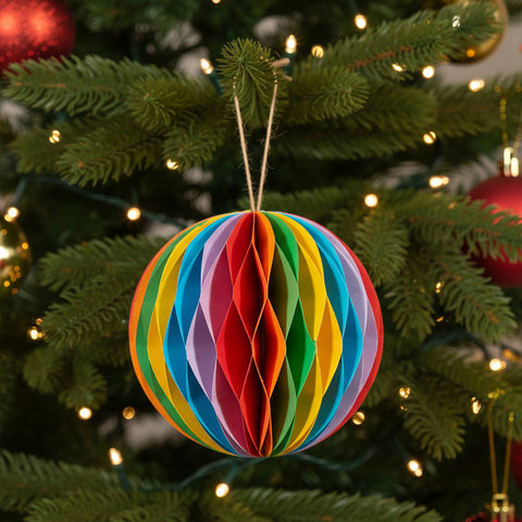 Rainbow Paper Honeycomb Hanging Decoration