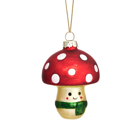 Happy Mushroom w/Scarf Shaped Decoration