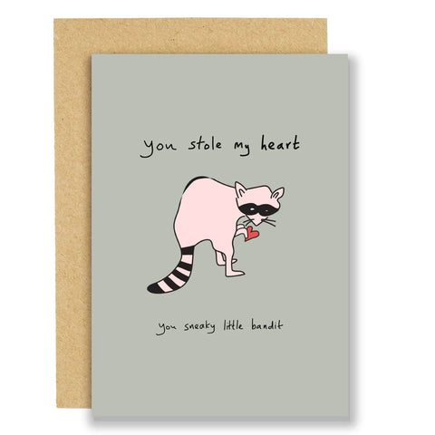 Sneaky Bandit! You Stole My Heart Card