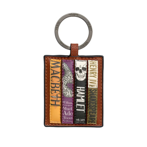 Shakespeare Bookworm Leather Keyring