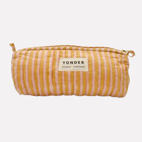 Candy Stripe Biscuit Pink Quilted Barrel Case