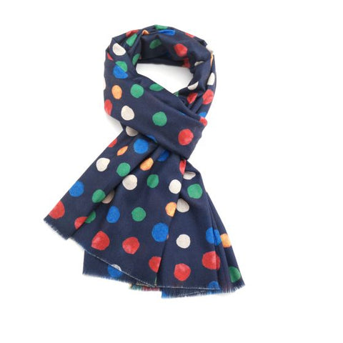 Dots Repeat Navy Scarf