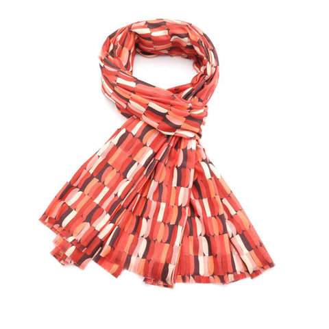 Retro Print Geometric Repeat Orange