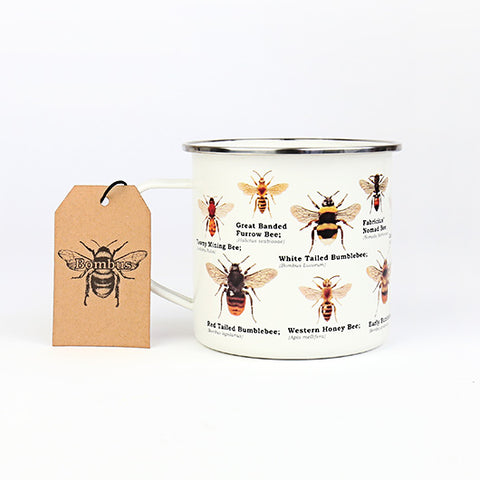 Bees Enamel Mug