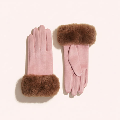Bettina Gloves with Faux Fur Cuff