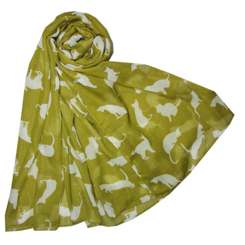Cats Mustard Scarf