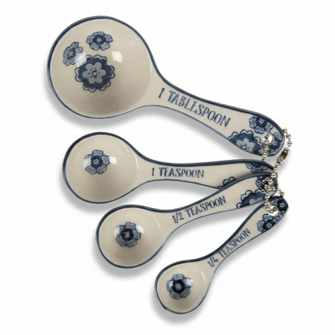 Blue willow ceramic measuring spoons (set of 4)