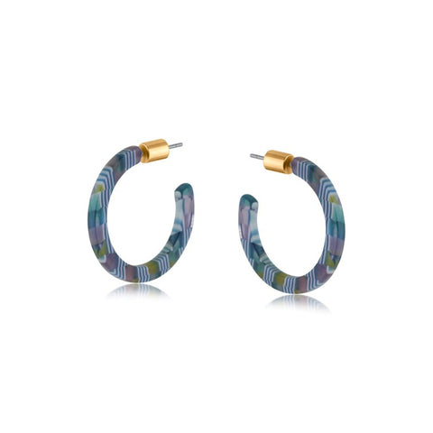 Marie Blue Resin Skinny Earrings