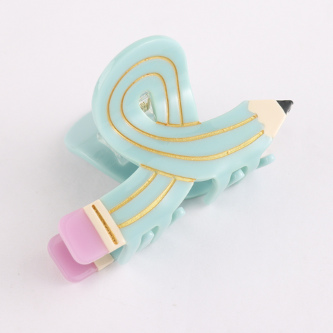 Pencil Light Blue Hair Claw Clip