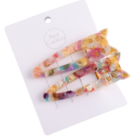 Cat Hair Slides Multi Colour (Set of 2)