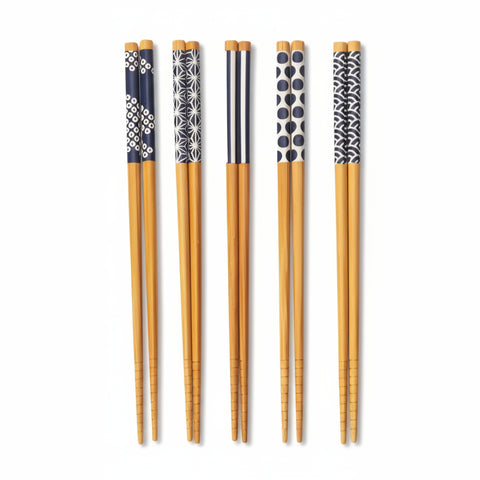 Japandi blue chopsticks (set of 5)