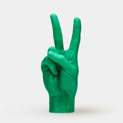 Peace Green Candle Hand