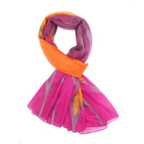 Geo Shapes Scarf Hot Pink