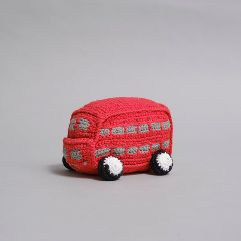 London Bus crochet baby rattle