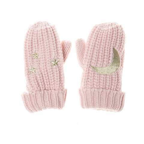 Moonlight Knitted Mittens Pink 3-6 Years