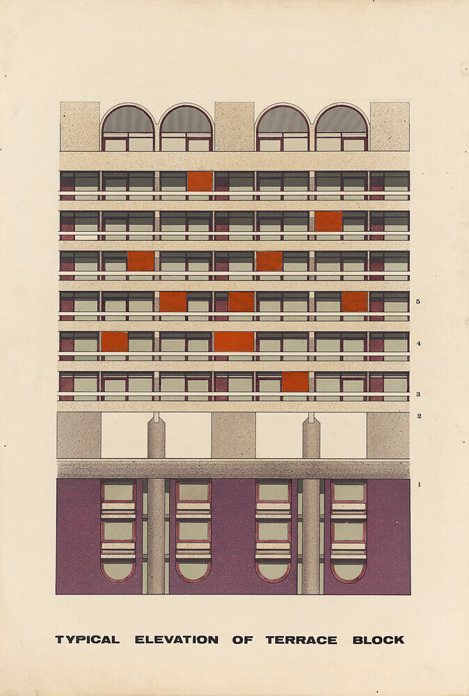 Elevation of a Terrace Block – Barbican Shop